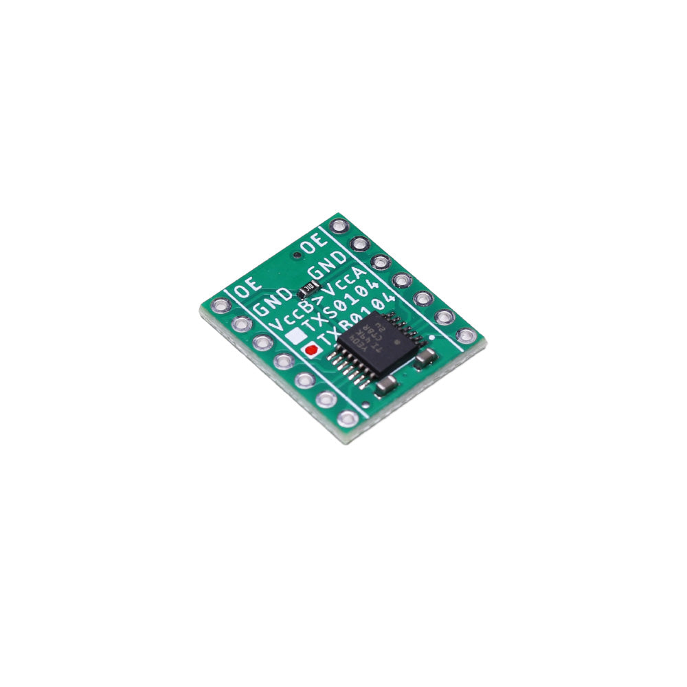 TXB0104PWR 100Mbps logic level converter module viewed from top-left angle