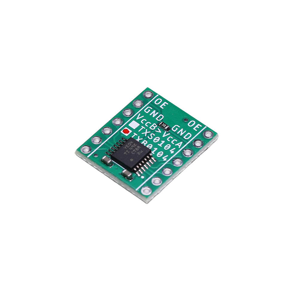 TXB0104PWR 100Mbps logic level converter module viewed from top-right angle