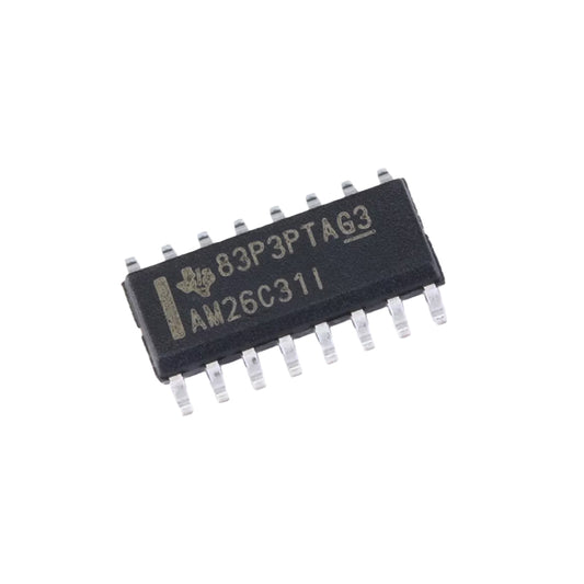 Texas Instruments AM26C31IDR quadruple differential line driver IC, SOIC-16 package, RS-422 and RS-485 communication interface chip for industrial electronics