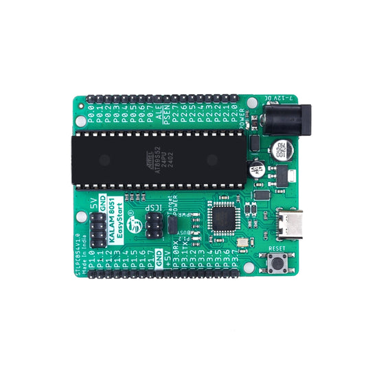 Kalam 8051 EasyStart Development Board with AT89S52 Microcontroller Front View